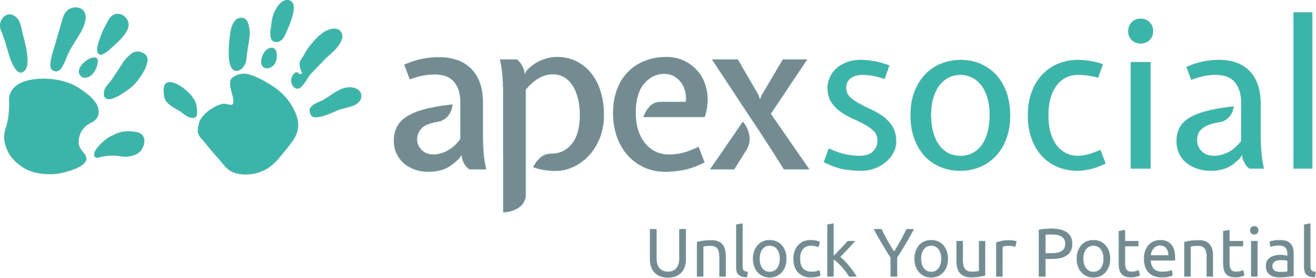 Apex Social Unlock Your Potential Logo with Hands